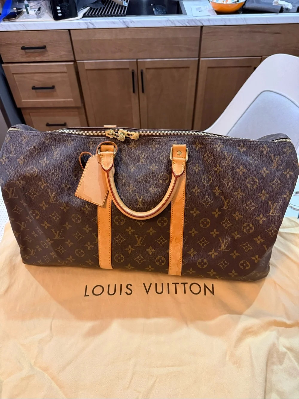 Louis Vuitton Monogram Keepall 55 Travel Duffle bag